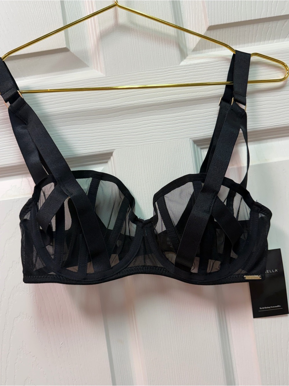 Bluebella Sheer Black Strappy Underwire Bra - Women Intimates